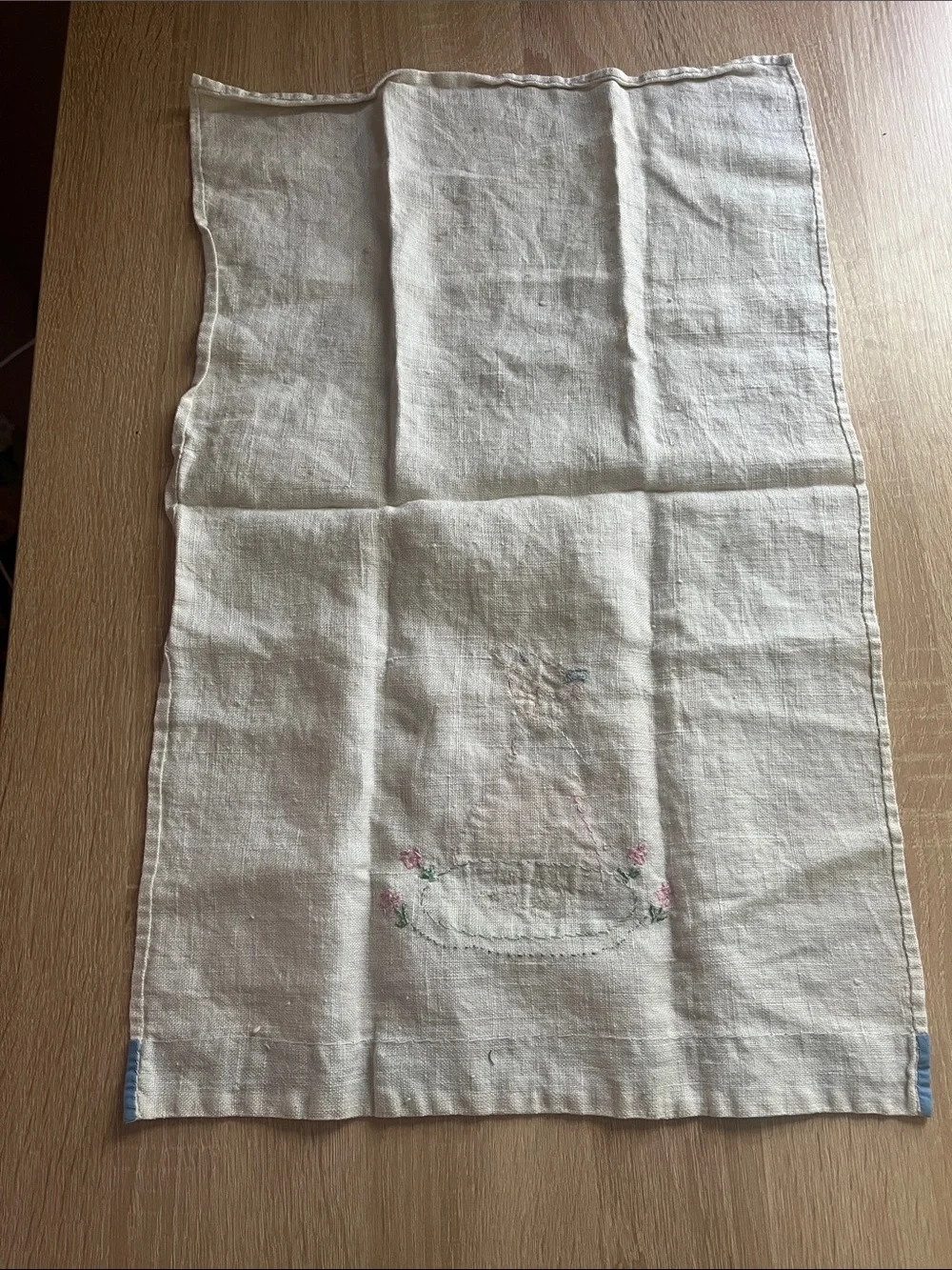 Linen Embroidered handmade kitchen towel
